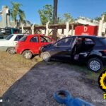 Triple choque frente a un molino arrocero: solo se registraron daños materiales