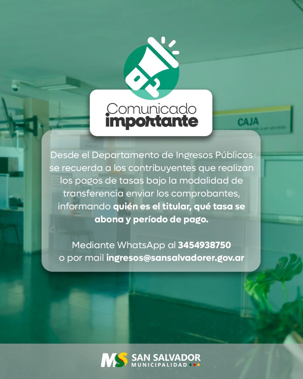 aviso transferencias
