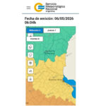 Emitieron alerta amarillo y naranja por tormentas fuertes y severas