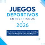 Ya están abiertas las inscripciones para los Juegos Deportivos Entrerrianos 2026