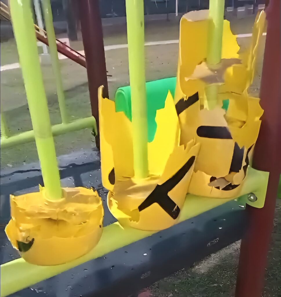destrozo parque malvinas