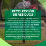 Atención: cómo funcionará la recolección de residuos durante el fin de semana largo por el feriado del 17 de agosto